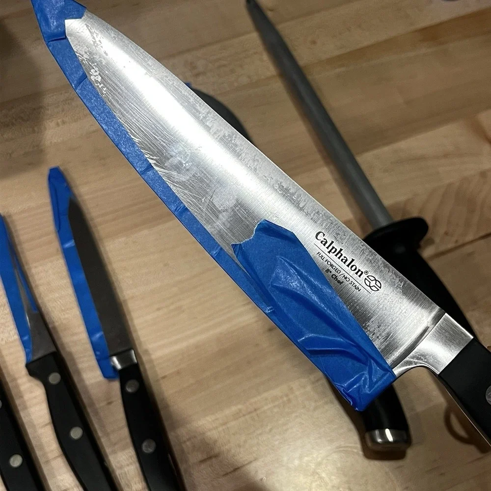 Calphalon Forged Cutlery 8-Piece Knife Set & Butcher Block